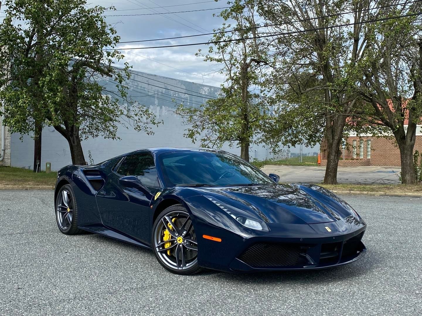 Black Ferrari 458 after repair